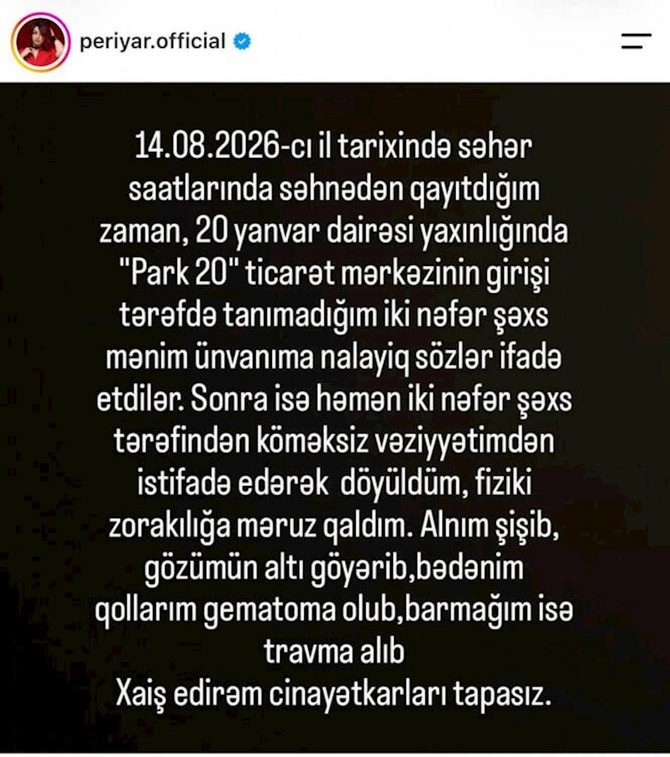 Azərbaycanlı müğənni küçədə döyüldü — FOTO