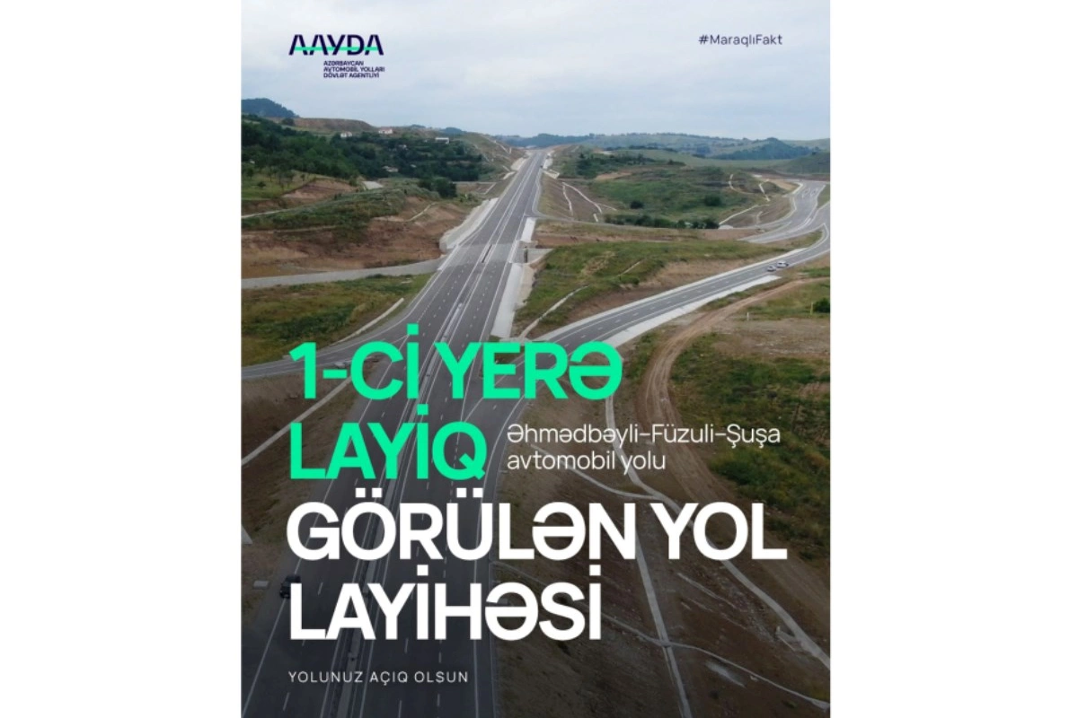 Əhmədbəyli-Füzuli-Şuşa avtomobil yolu İnnovativ İnşaat Metodologiyası kateqoriyasında qalib seçilib