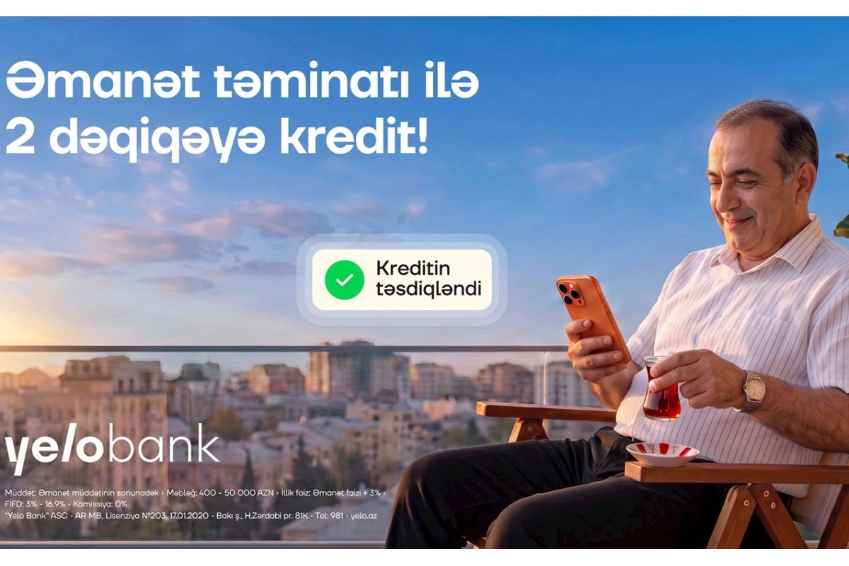 Cəmi iki dəqiqəyə əmanət təminatlı kredit!