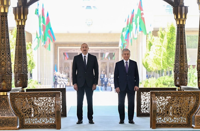 Daşkənddə Prezident İlham Əliyevin rəsmi qarşılanma mərasimi olub — FOTOLAR (YENİLƏNİB)