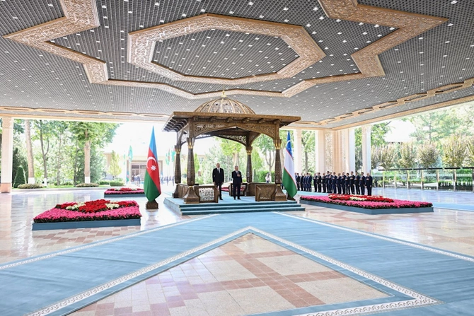Daşkənddə Prezident İlham Əliyevin rəsmi qarşılanma mərasimi olub — FOTOLAR (YENİLƏNİB)