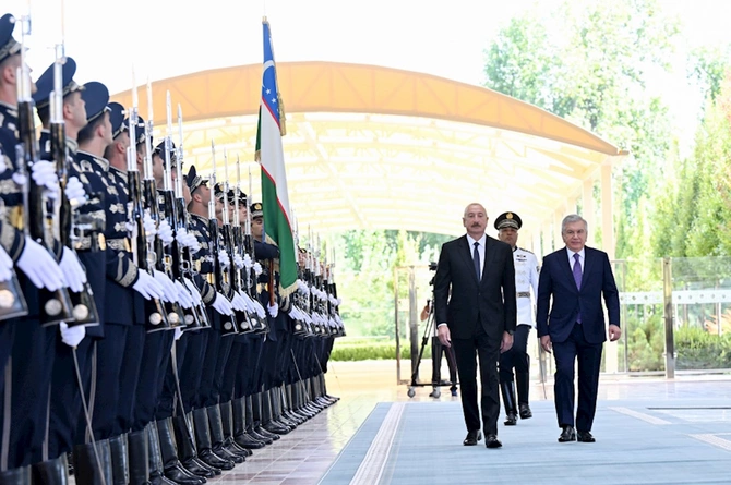 Daşkənddə Prezident İlham Əliyevin rəsmi qarşılanma mərasimi olub — FOTOLAR (YENİLƏNİB)