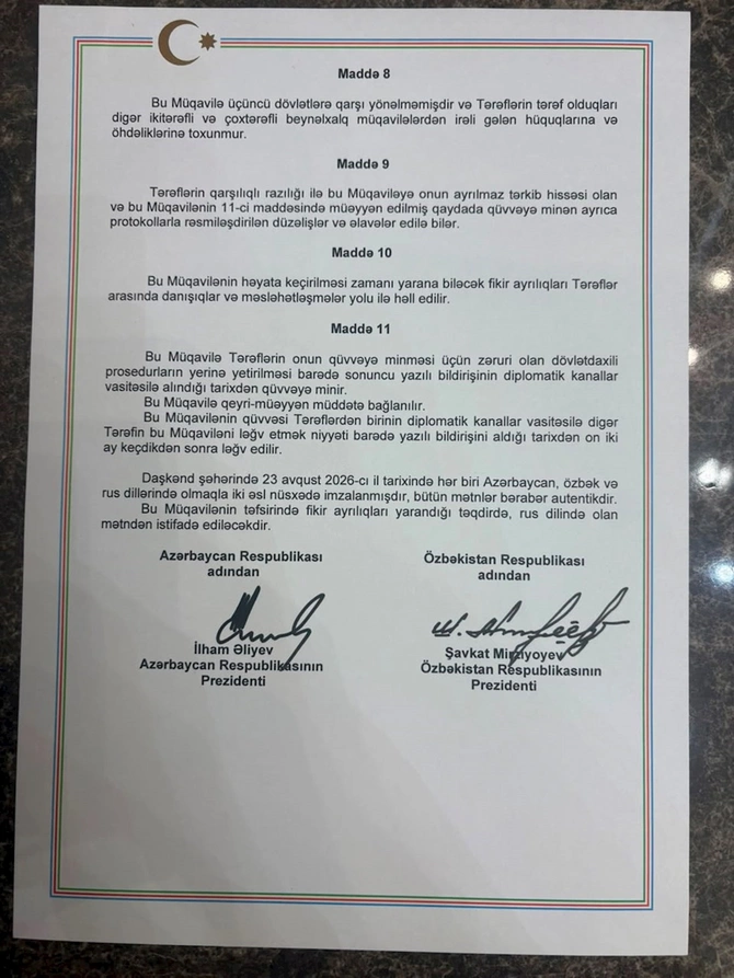 “Əbədi dostluq haqqında Müqavilə” imzalandı — FOTOLAR
