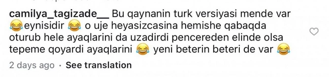 Qayınanamın əlində olsa ayaqlarını başıma qoyardı Qayınanamın əlində olsa ayaqlarını başıma qoyardı