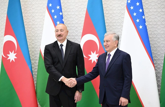 Daşkənddə Prezident İlham Əliyevin rəsmi qarşılanma mərasimi olub — FOTOLAR (YENİLƏNİB)