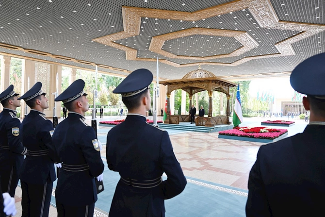 Daşkənddə Prezident İlham Əliyevin rəsmi qarşılanma mərasimi olub — FOTOLAR (YENİLƏNİB)