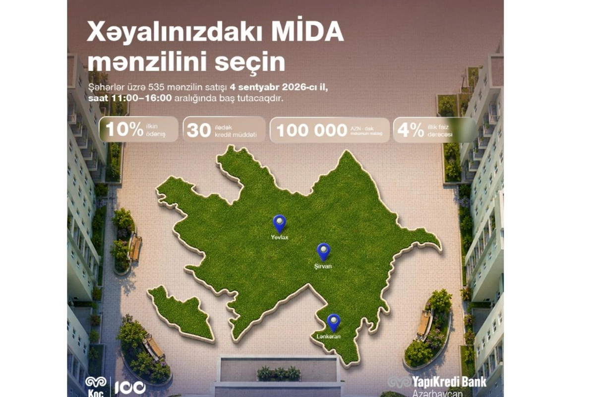 MİDA güzəştli ipoteka kreditini Yapı Kredi Bank Azərbaycanla əldə edin!