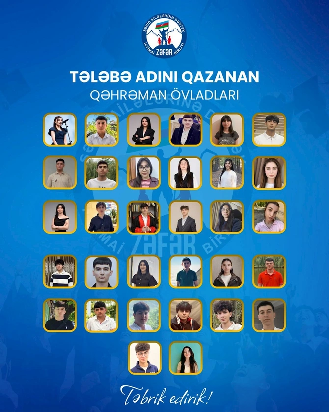 Universitetə qəbul olan şəhid övladları — Siyahı (FOTO)