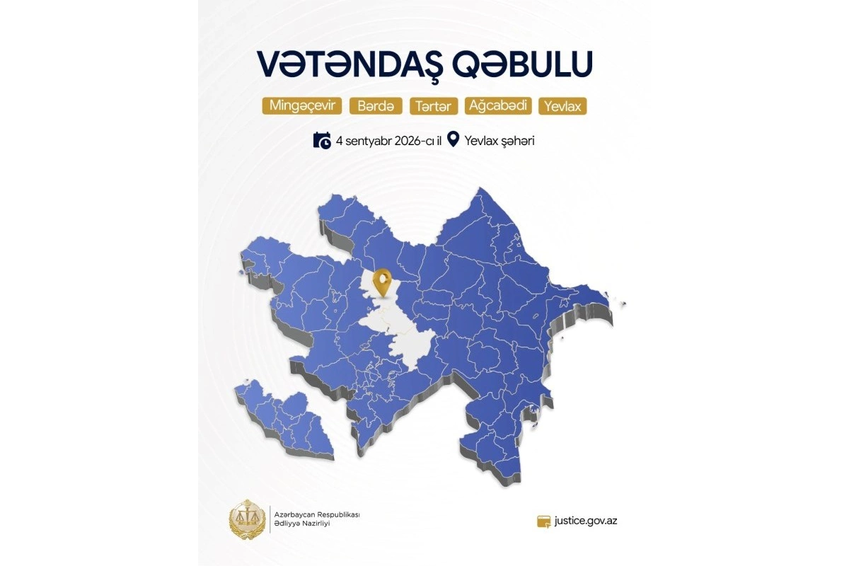 Ədliyyə naziri Yevlaxda vətəndaşları qəbul edəcək