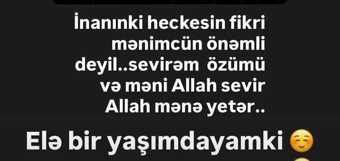 Heç kəsin fikri mənim üçün önəmli deyil — FOTO Heç kəsin fikri mənim üçün önəmli deyil — FOTO