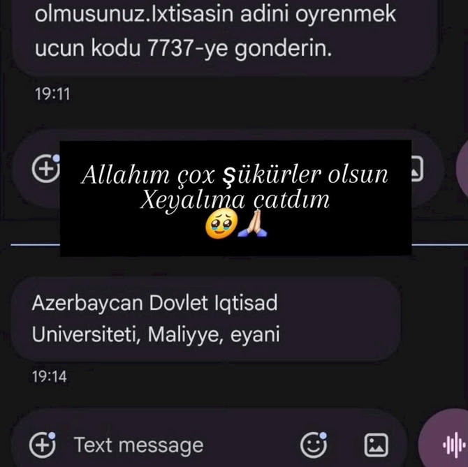 Qumralın qızı tələbə oldu — FOTOLAR