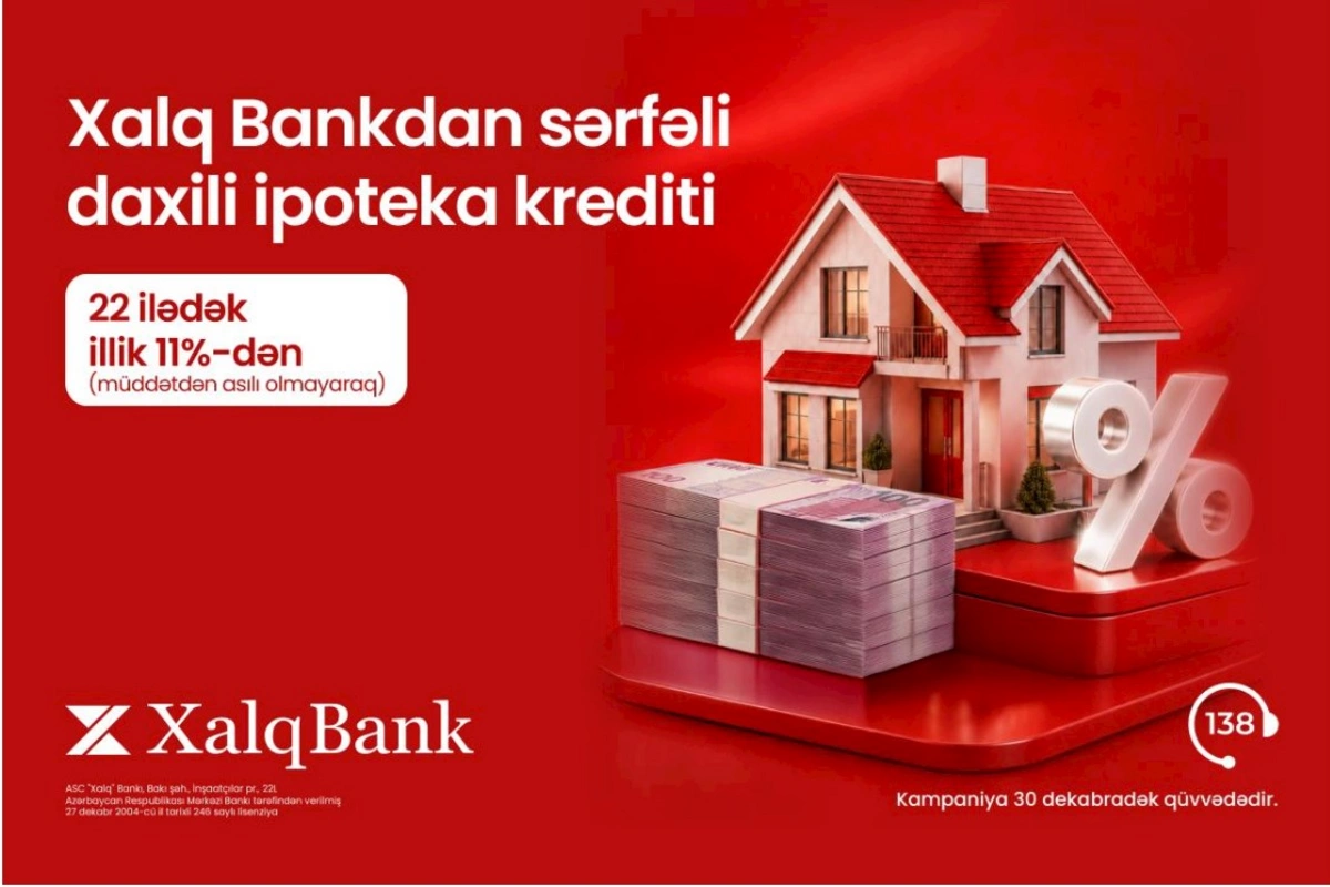 Xalq Bank sərfəli şərtlərlə daxili ipoteka krediti təklif edir