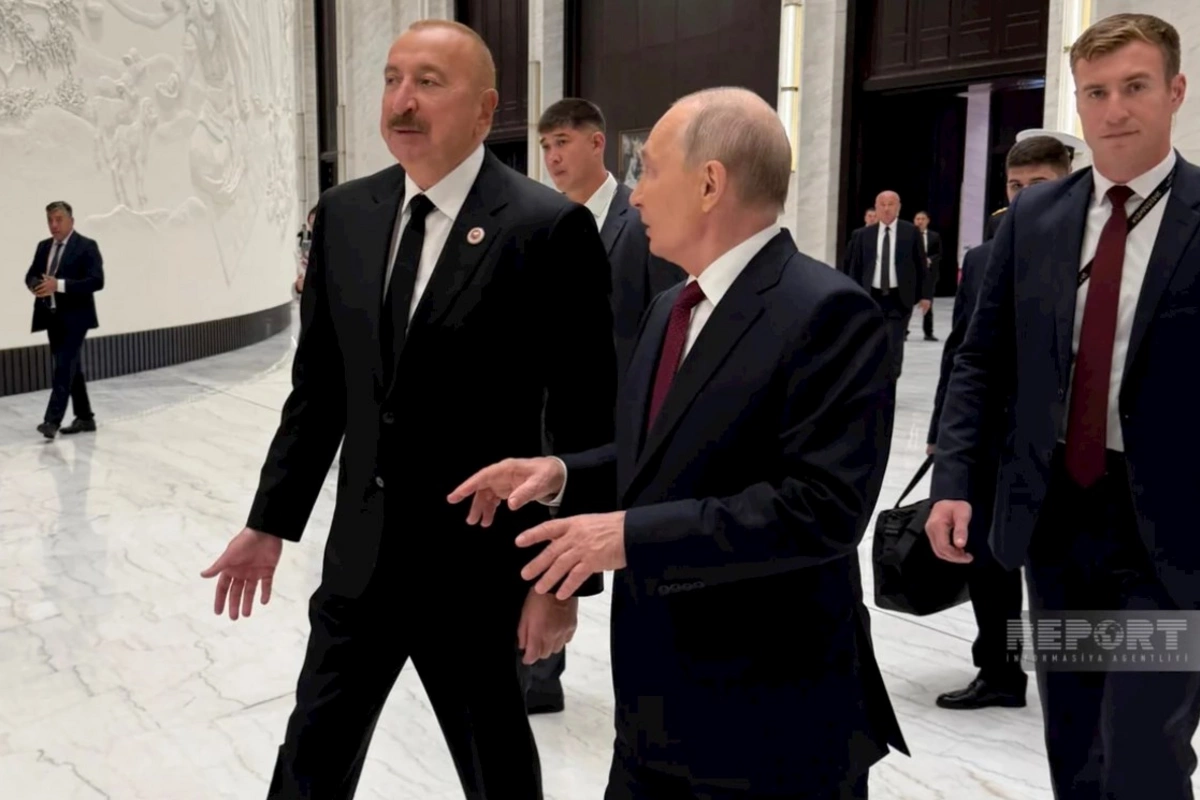 İlham Əliyev Bişkekdə Vladimir Putinlə ayaqüstü söhbət edib — FOTO