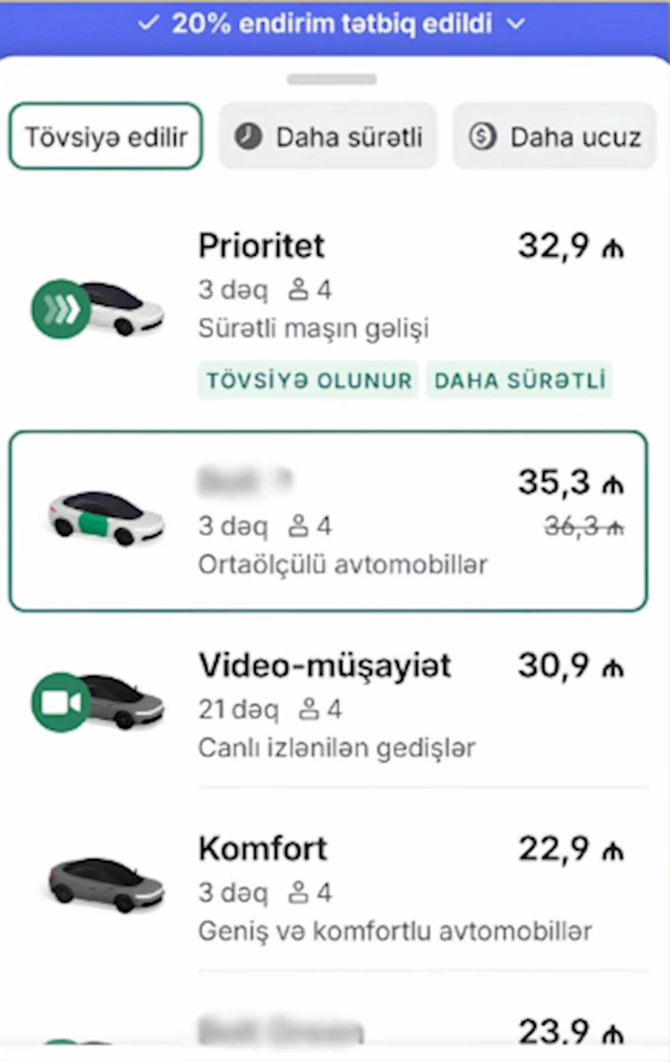 7 manatlıq yol 25-ə necə qalxır? — Taksi qiymətləri barədə açıqlama
