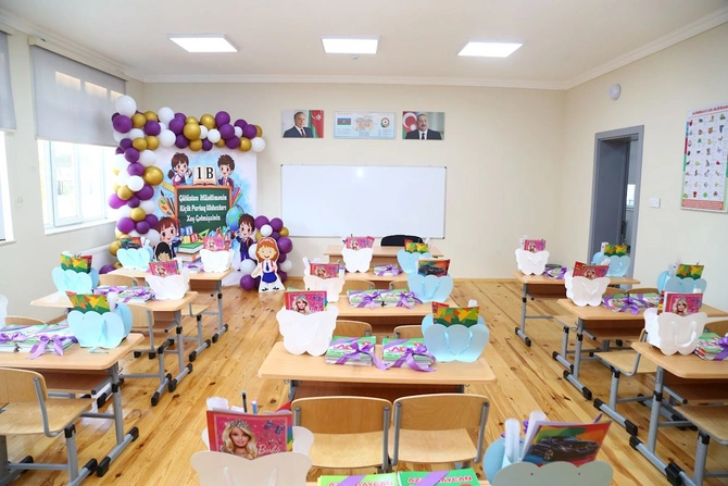Hacıqabul şəhərində yeni məktəb binasının açılışı keçirildi — FOTOLAR