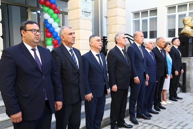 Hacıqabul şəhərində yeni məktəb binasının açılışı keçirildi — FOTOLAR