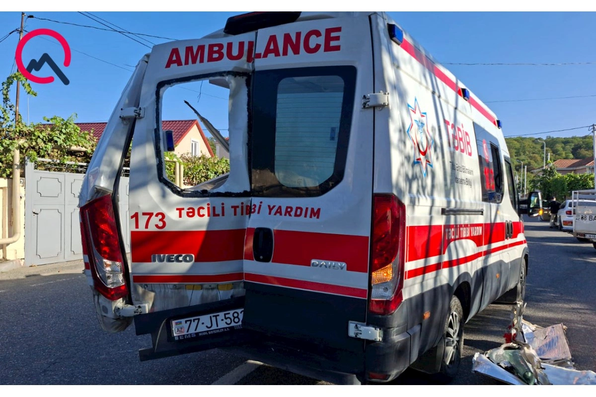 Qusarda təcili yardım maşını qəzaya düşdü — FOTOLAR
