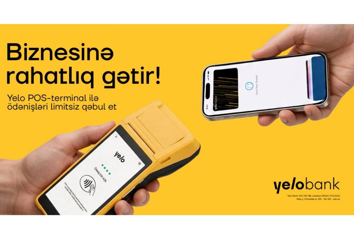 Yelo POS-terminal ilə ödənişləri limitsiz qəbul edin