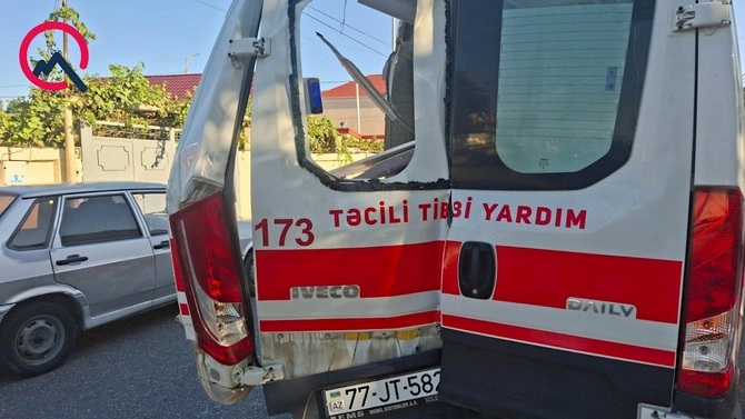 Qusarda təcili yardım maşını qəzaya düşdü — FOTOLAR