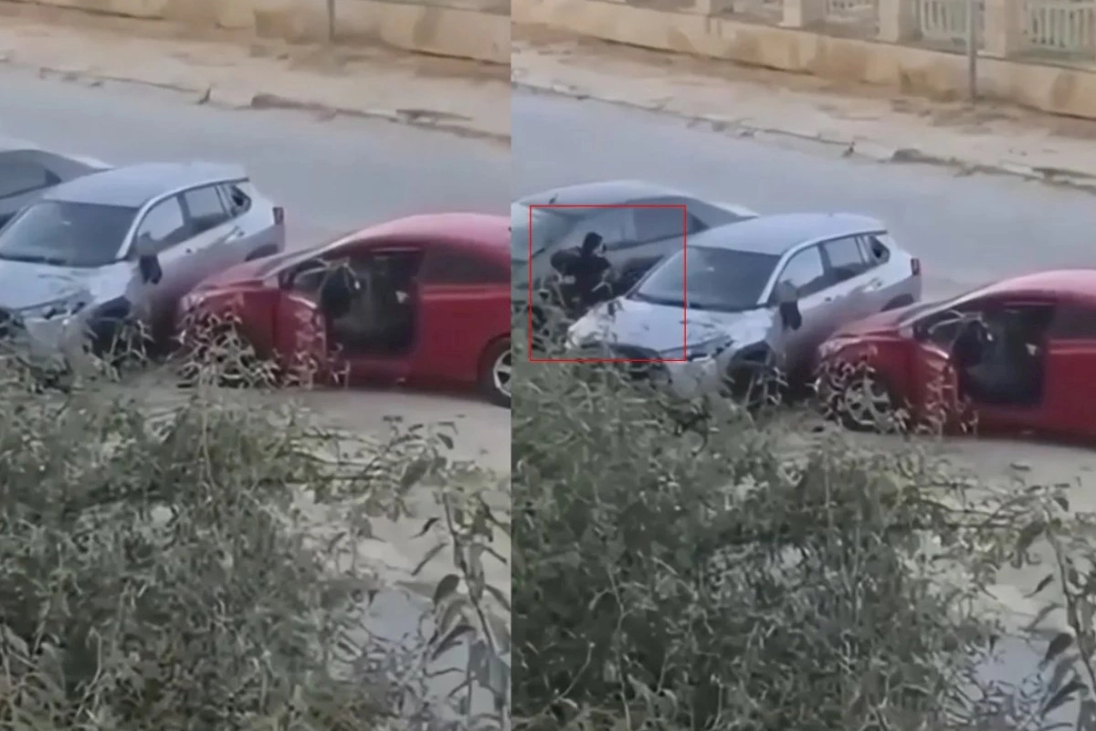 Bakıda qadın maşına hücum etdi — VİDEO