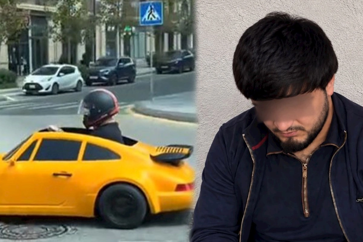 Oyuncaq maşınla yolda şütüdü, məsuliyyətə cəlb olundu — VİDEO