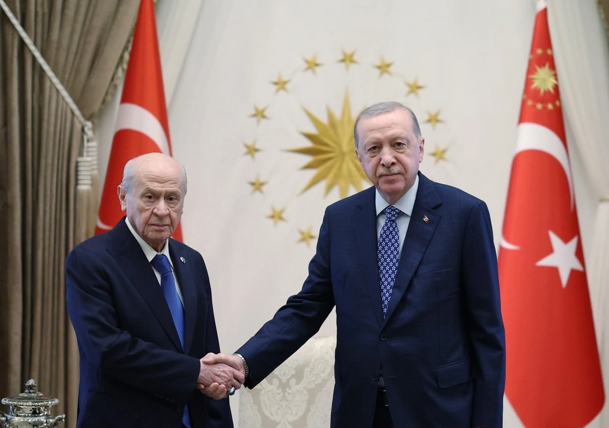 Ərdoğan və Baxçalı arasında qapalı görüş keçirilir - FOTOLAR
