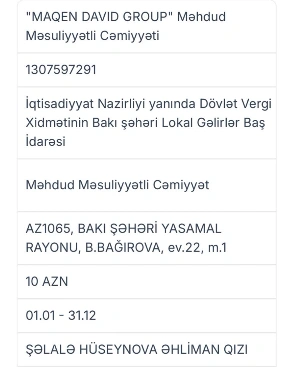 "David Seliverstov"un MMC-sində şübhəli əməliyyatlar, saxta ünvan və "riskli vergi ödəyicisi" statusu - FOTOLAR