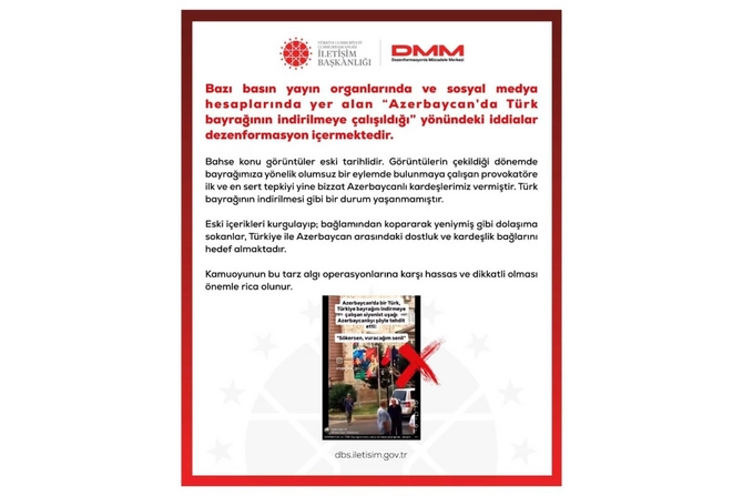 Türkiyə PA: Türkiyə bayrağının Azərbaycanda endirilməsinə cəhd iddiaları dezinformasiyadır - FOTO Türkiyə PA: Türkiyə bayrağının Azərbaycanda endirilməsinə cəhd iddiaları dezinformasiyadır - FOTO