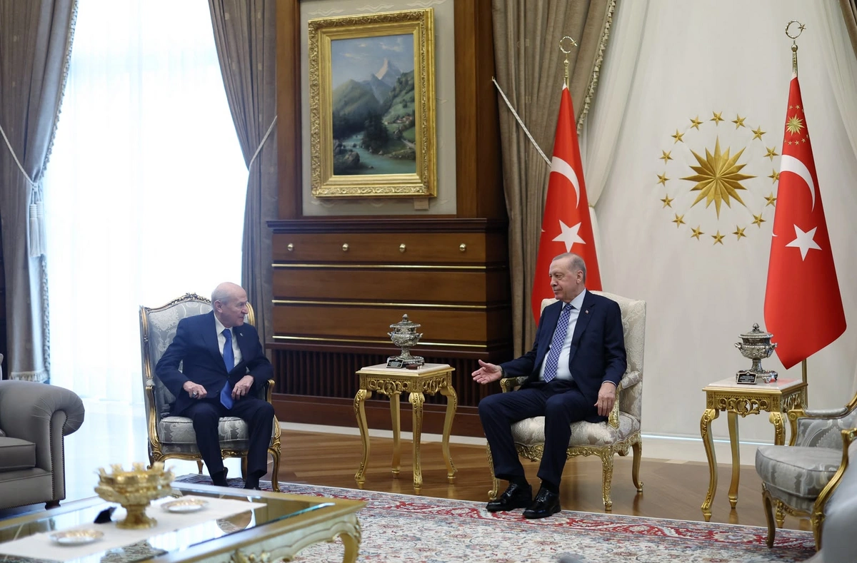 Ərdoğan və Baxçalı arasında qapalı görüş keçirilir - FOTOLAR