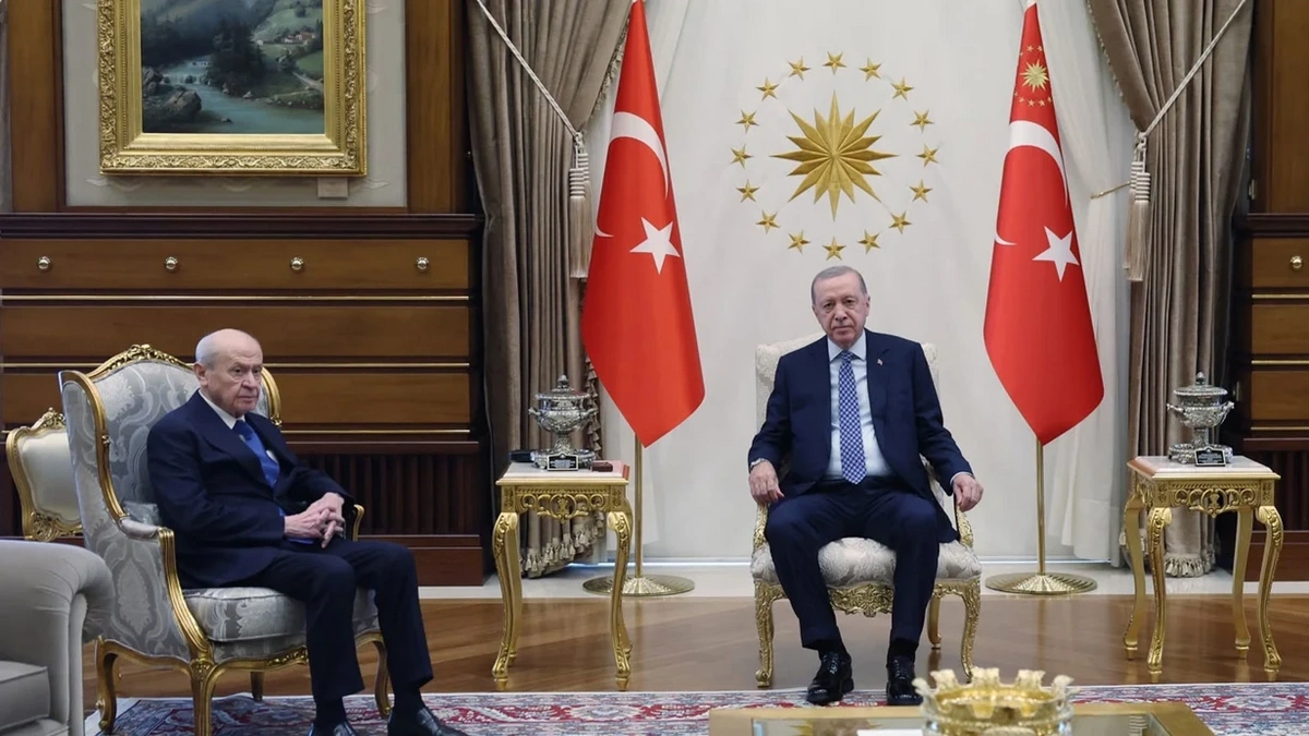 Ərdoğan və Baxçalı arasında qapalı görüş keçirilir - FOTOLAR