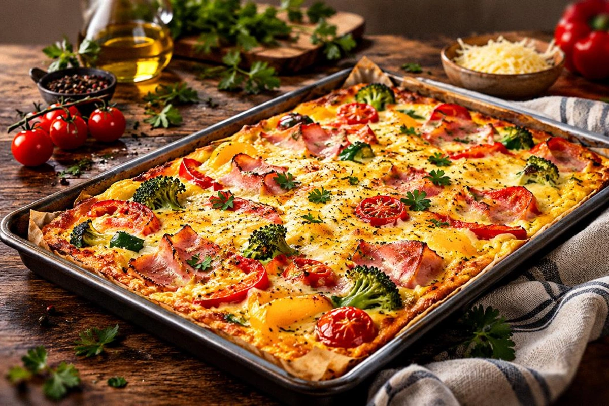 Sobada vetçina və pendirlə omlet: dadlı və doyumlu səhər yeməyi resepti