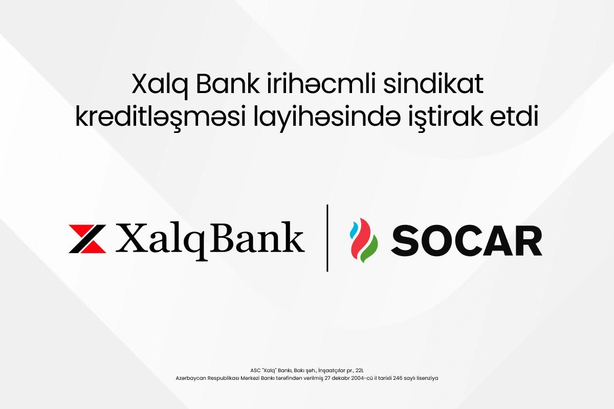 Xalq Bank 1,6 milyard dollarlıq beynəlxalq maliyyələşmə layihəsində iştirak edib