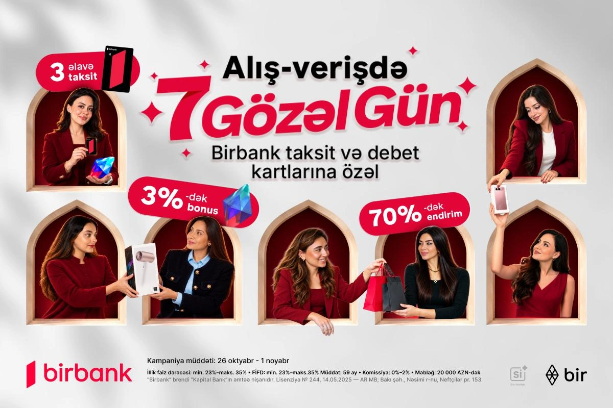 Birbank-dan 7 gözəl gün: bonuslar və 70%-dək endirim fürsəti