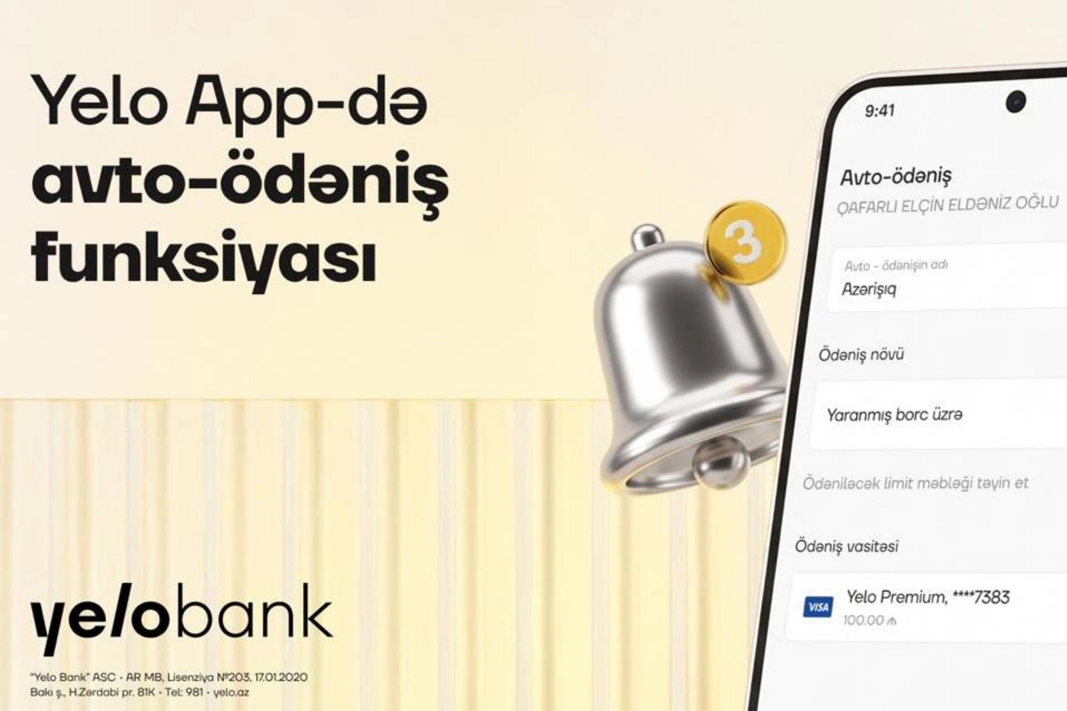 Yelo App-də avto-ödəniş funksiyası istifadəyə verildi