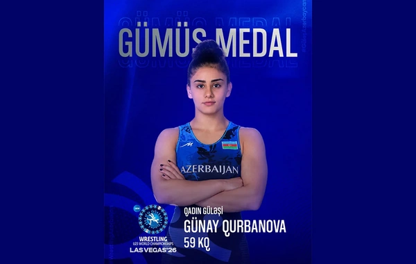 Azərbaycan güləşçisi Günay Qurbanova dünya çempionatında gümüş medal qazanıb