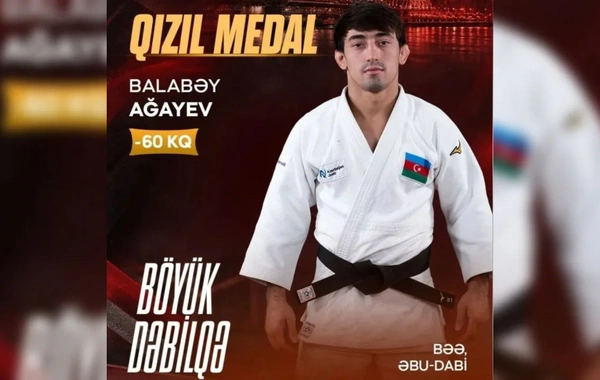 Böyük Dəbilqə: Daha bir cüdoçumuz qızıl medal qazandı