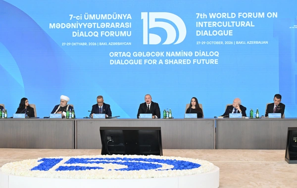 İlham Əliyev VII Ümumdünya Mədəniyyətlərarası Dialoq Forumunun açılışında çıxış edib - VİDEO/FOTOLAR (YENİLƏNİB)