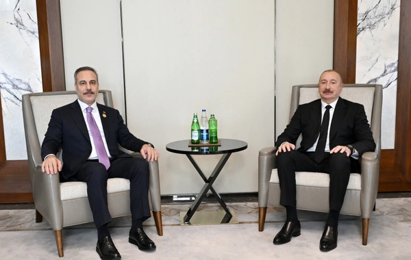 İlham Əliyev Hakan Fidanı qəbul edib