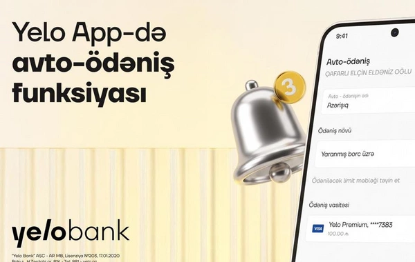 Yelo App-də avto-ödəniş funksiyası istifadəyə verildi